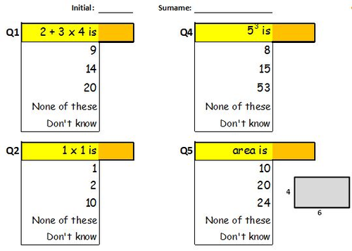 Math basic misconception quiz – paperless classroom | Teaching Resources