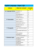 English language paper 2 writing frame image