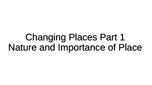 NEW A-Level Geography: Changing Places