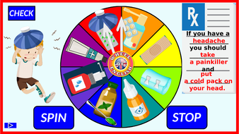Health problems and treatment. Spinning wheel game with audio ...