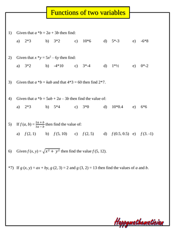 Functions for higher level GCSE - Around 200 Questions With Answers ...