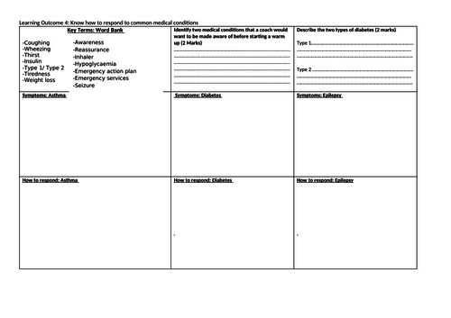 OCR Sport Science Level 2 - Unit 1: 9 Box Revision Tasks | Teaching ...