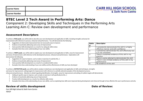 btec tech award performing arts component 2 assignment brief