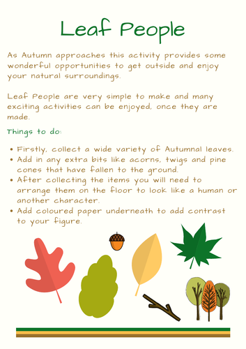 Outdoor Learning - Leaf People | Teaching Resources
