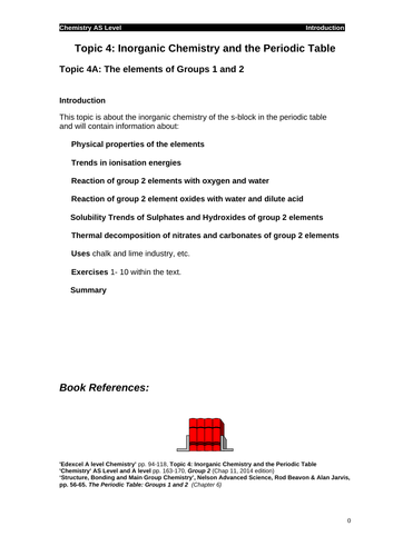 Edexcel chemistry Topic 4: Inorganic Chemistry and the Periodic Table ...