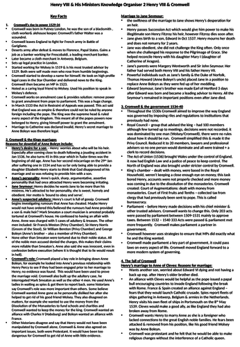 Edexcel Henry VIII and his ministers knowledge organisers/revision ...