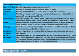 FACTUAL DESCRIPTION HANDOUTS | Teaching Resources