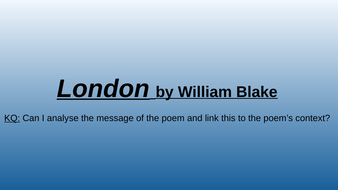 London by William Blake Lesson | Teaching Resources