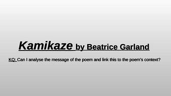 Kamikaze by Beatrice Garland Lesson | Teaching Resources