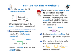 Function machines 1 step number and algebra | Teaching Resources