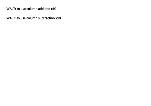 White Rose Year 4 - Autumn Block 2 - Addition and Subtraction - Week 1 (of 3)