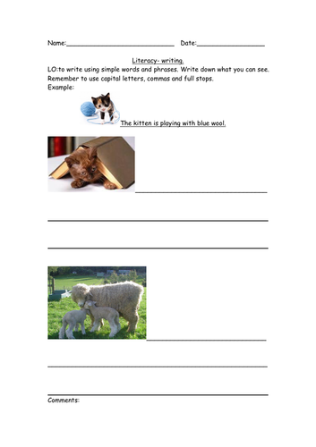 Writing simple words and phrases set 2. Primary, SEN, Early Years ...