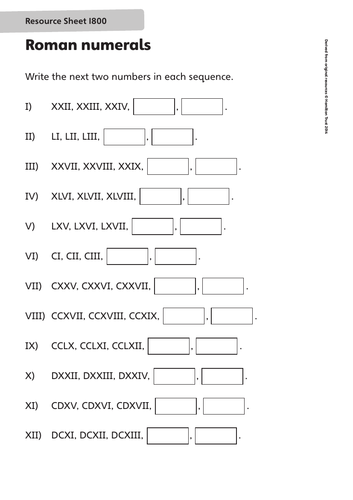 Year 5 roman numerals | Teaching Resources