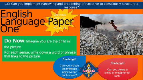 AQA English Language Creative Writing: Broadening and Narrowing