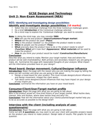 AQA GCSE Design and Technology (8552) NEA Unit 2 - Coursework prompt ...
