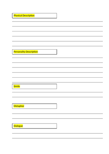 character-description-plan-worksheets-model-texts-planning-sheets-la