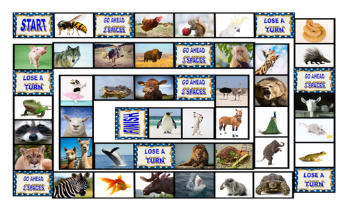 Animals Legal Size Photo Board Game | Teaching Resources