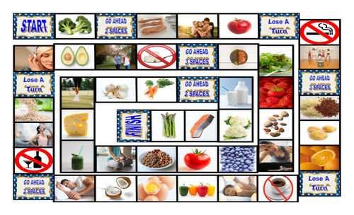 Healthy Lifestyle and Nutrition Legal Size Photo Board Game | Teaching ...