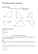 Trigonometry - missing angles | Teaching Resources