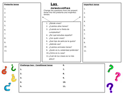 GCSE Spanish Question Words - Tenses | Teaching Resources