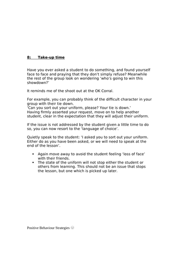 Back to School - Positive Behaviour Strategies Handouts | Teaching ...