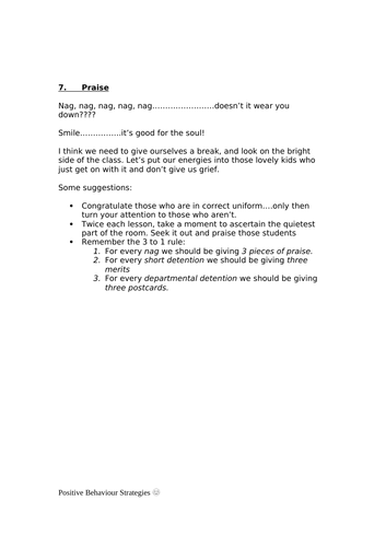 Back to School - Positive Behaviour Strategies Handouts | Teaching ...