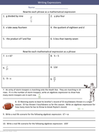 Evaluating Expressions Worksheets | Teaching Resources