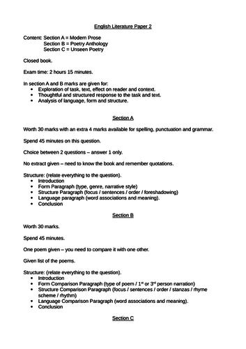 aqa-gcse-english-literature-exam-paper-1-paper-2-outline-information