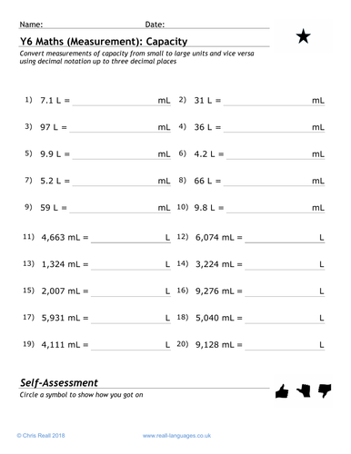 Y6 Mathematics: 4 Sets of Differentiated Worksheets on Measurement ...