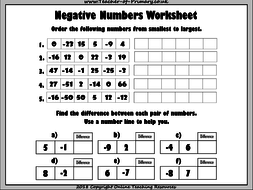 Negative Numbers - Year 5 | Teaching Resources