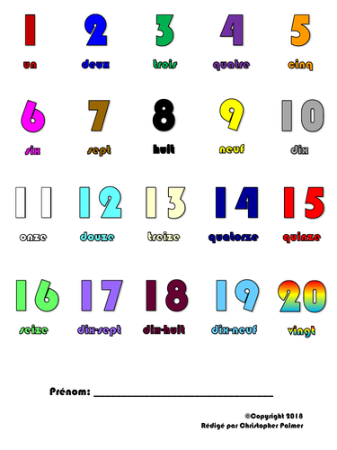 Primary French: Numbers 1-20, fruit and colours (Key Stage 1 ...
