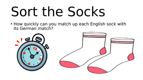 European Day of Languages / Open Evening Activity : Sort the Socks