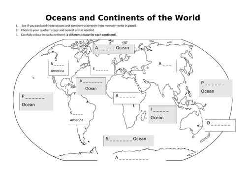 Continents and Oceans | Teaching Resources