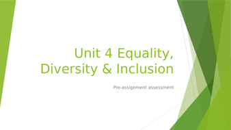 Equality &amp; Diversity unit quiz | Teaching Resources