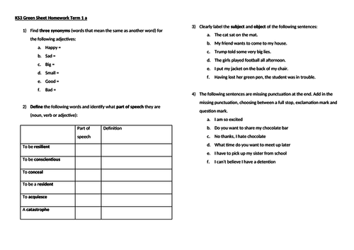 Grammar worksheets