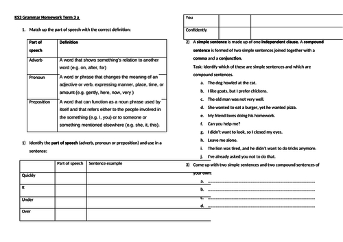 Grammar worksheets