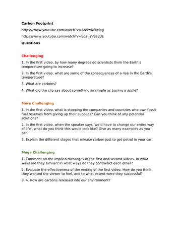 carbon footprint essay pdf