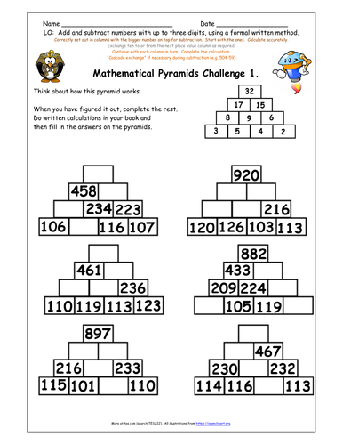 y3-add-and-subtract-3-digit-numbers-crossing-10-100-with-exchange-free