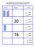 year 1 and 2 place value numicon activity teaching resources