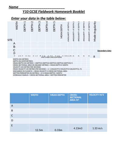 GCSE 9-1; River Fieldwork - Follow up exam practice booklet | Teaching ...
