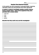 AQA GCSE Biology (Science) Reaction Time Required Practical Lesson ...