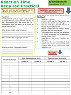 AQA GCSE Biology (Science) Reaction Time Required Practical Lesson ...