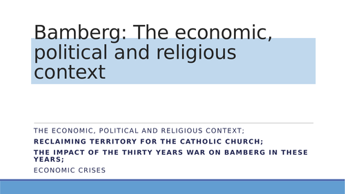 Bamberg witch trials - political and religious context | Teaching Resources