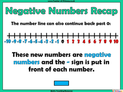 negative numbers year 6 teaching resources