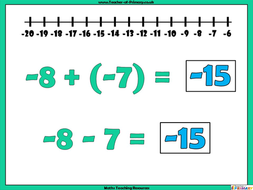 negative numbers year 6 teaching resources