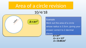 GCSE Maths 9-1: Area & Circumference of a Circle revision (including ...