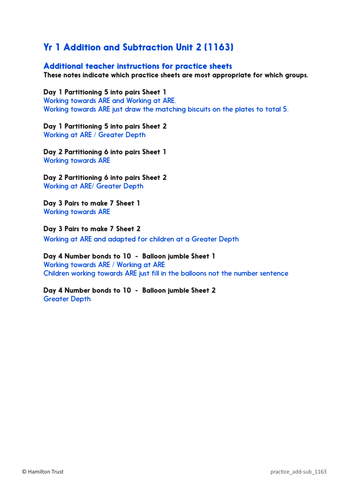 practice worksheets partitioning to create number bonds