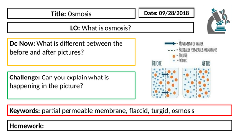 AQA GCSE Biology New Specification - B1 Osmosis | Teaching Resources
