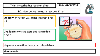 AQA GCSE Biology New Specification - B5 Investigating Reaction Time ...