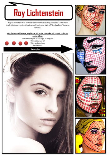 Lichtenstein inspired Face Paint